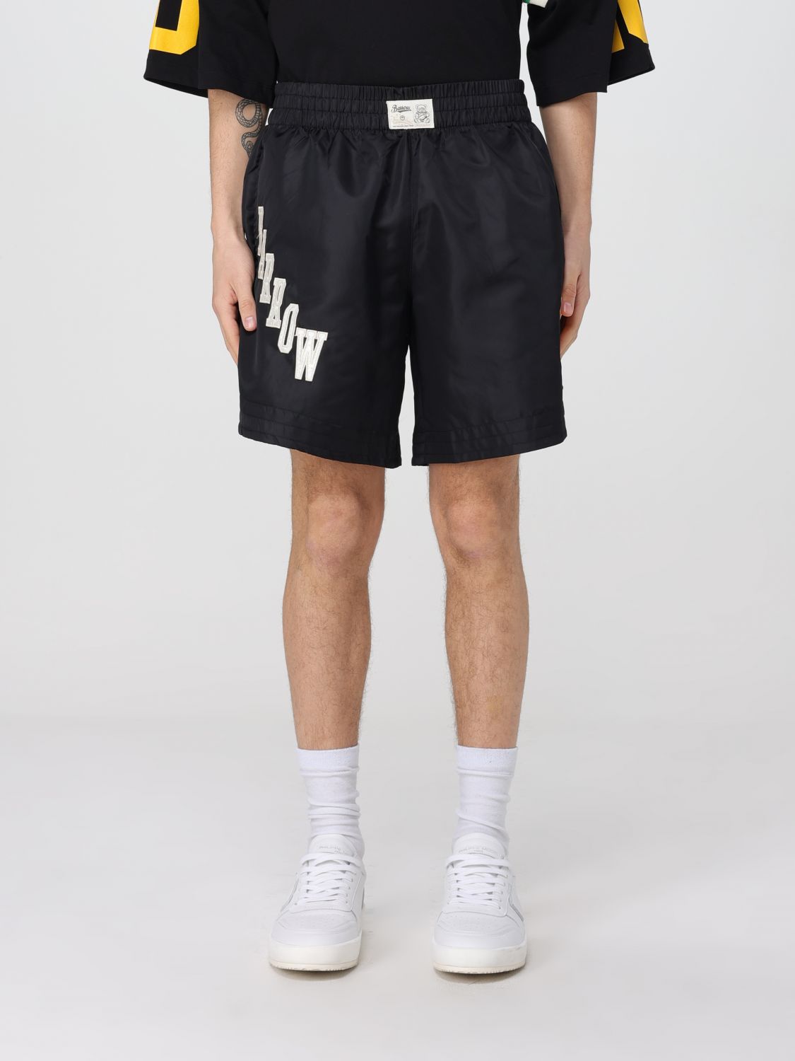 Barrow Black Nylon Basket Bermuda Shorts In Black