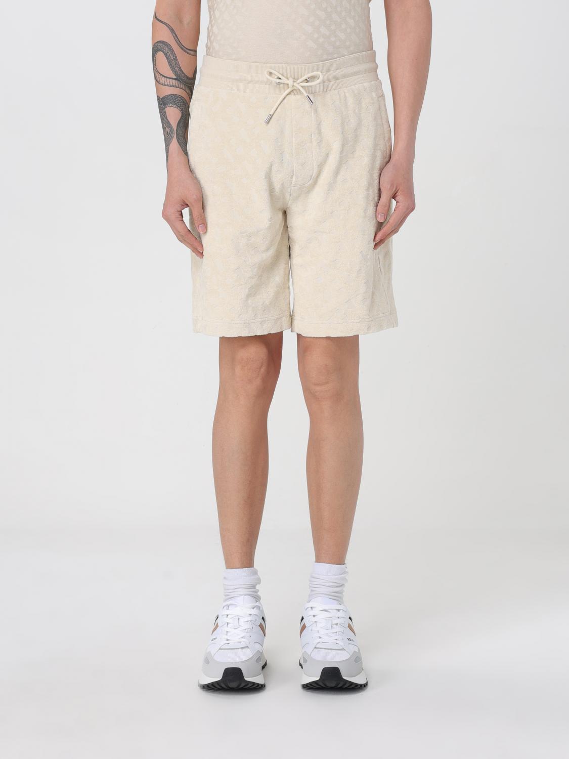 Hugo Boss Boss Linen Blend Bermuda-shorts In Beige