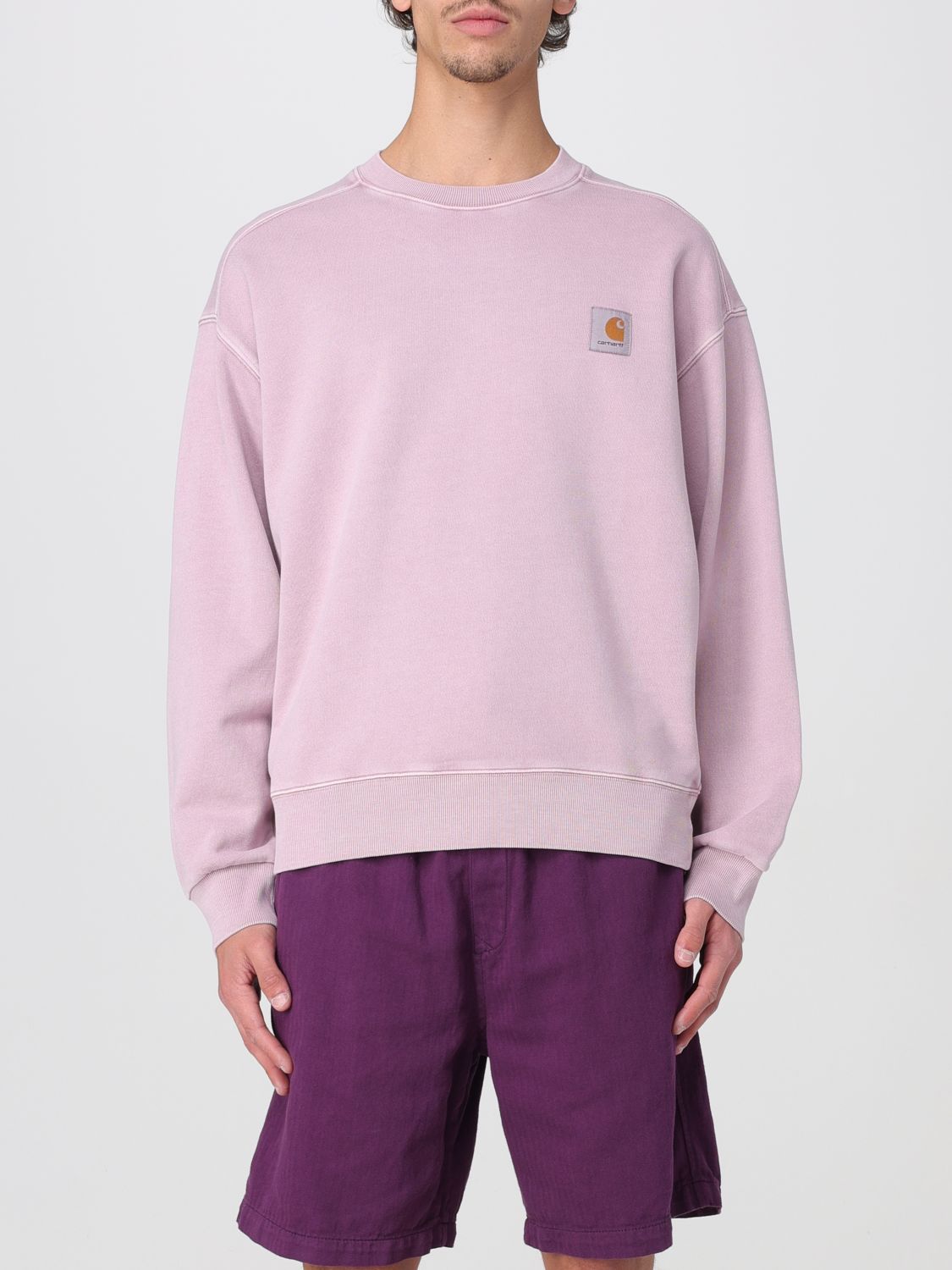 スウェット・トレーナー CARHARTT WIP Cotton sweatshirt with washed out effect Rosa Carhartt Cotton Sweatshirt With Washed Out Effect In Pink