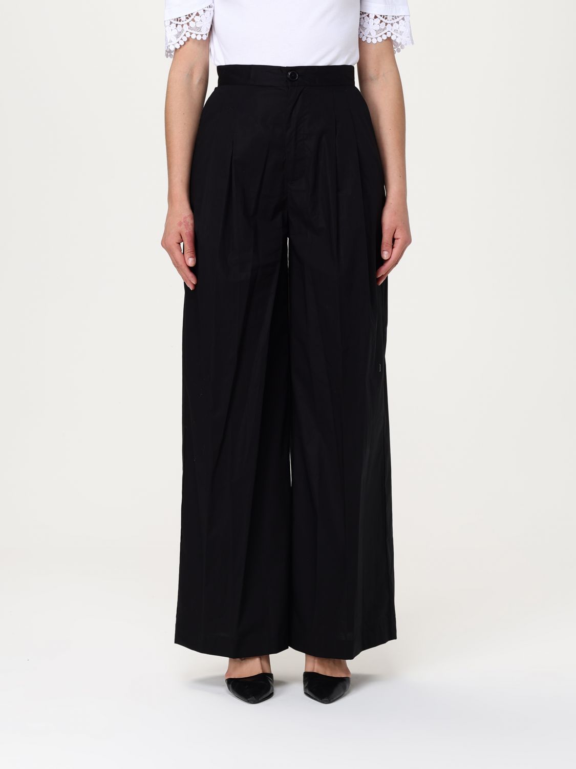 Shop Twinset Pants  Woman Color Black In ブラック