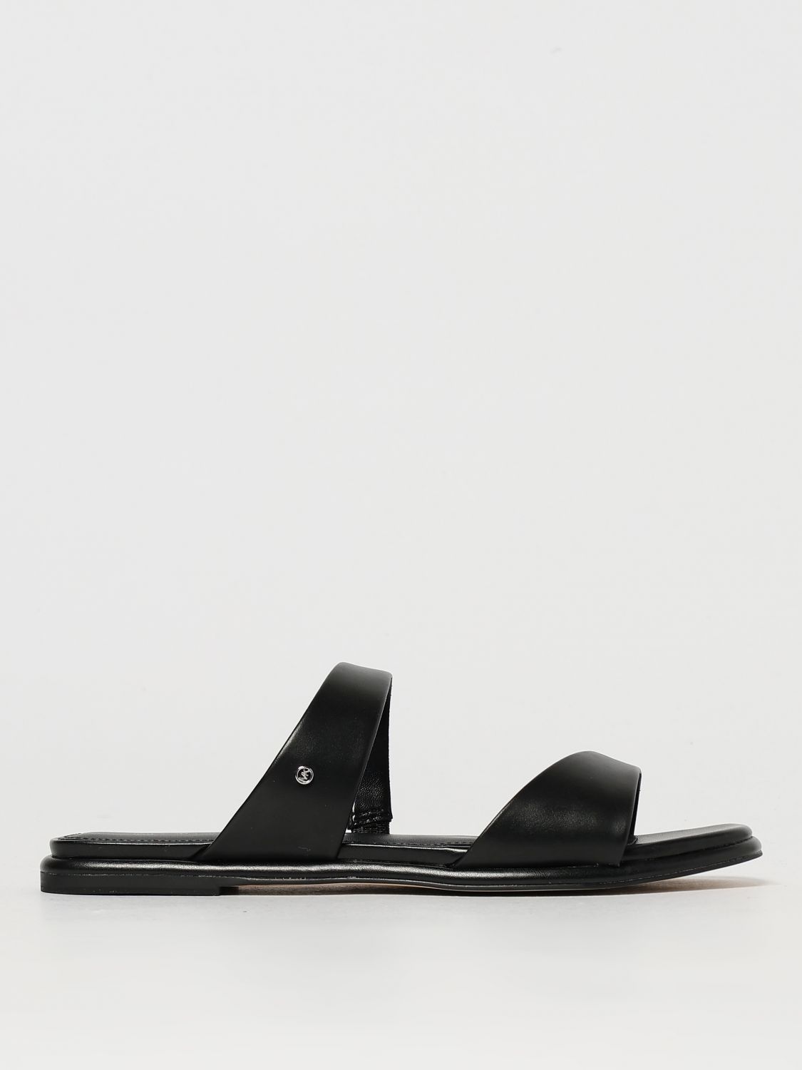 Shop Michael Kors Flat Sandals Woman Color Black In ブラック