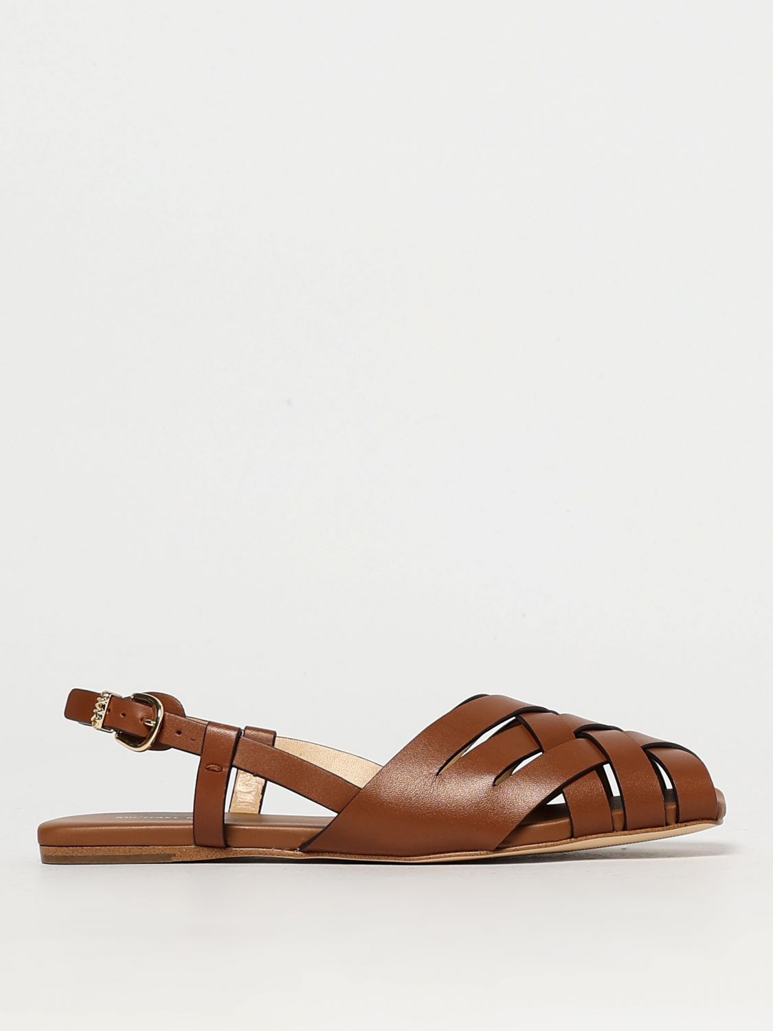 Michael Kors Irene Woven Leather Slingback Sandal In Leather