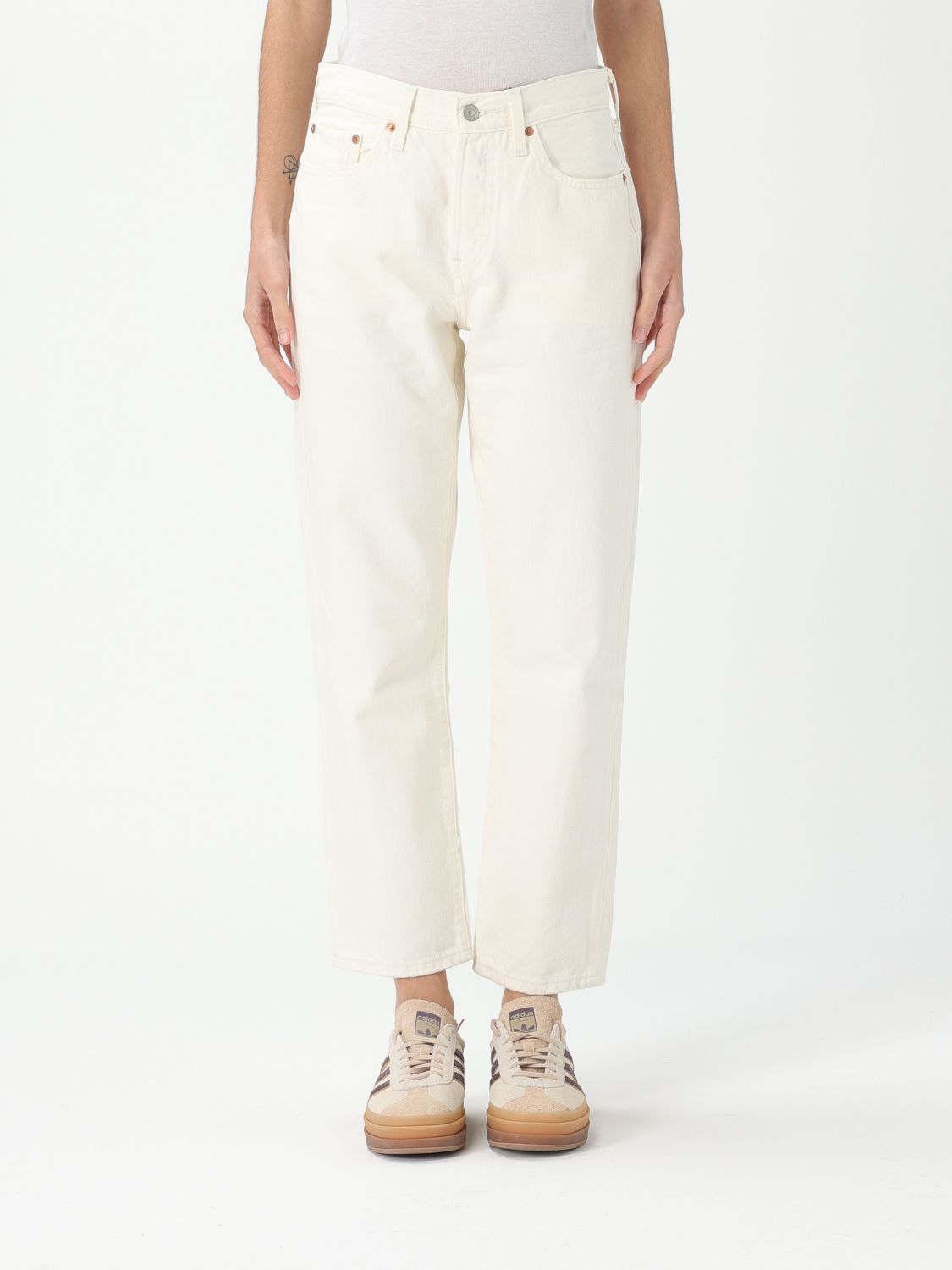 Levi's Low Pro Classic Straight-leg High Rise Jeans In Beige
