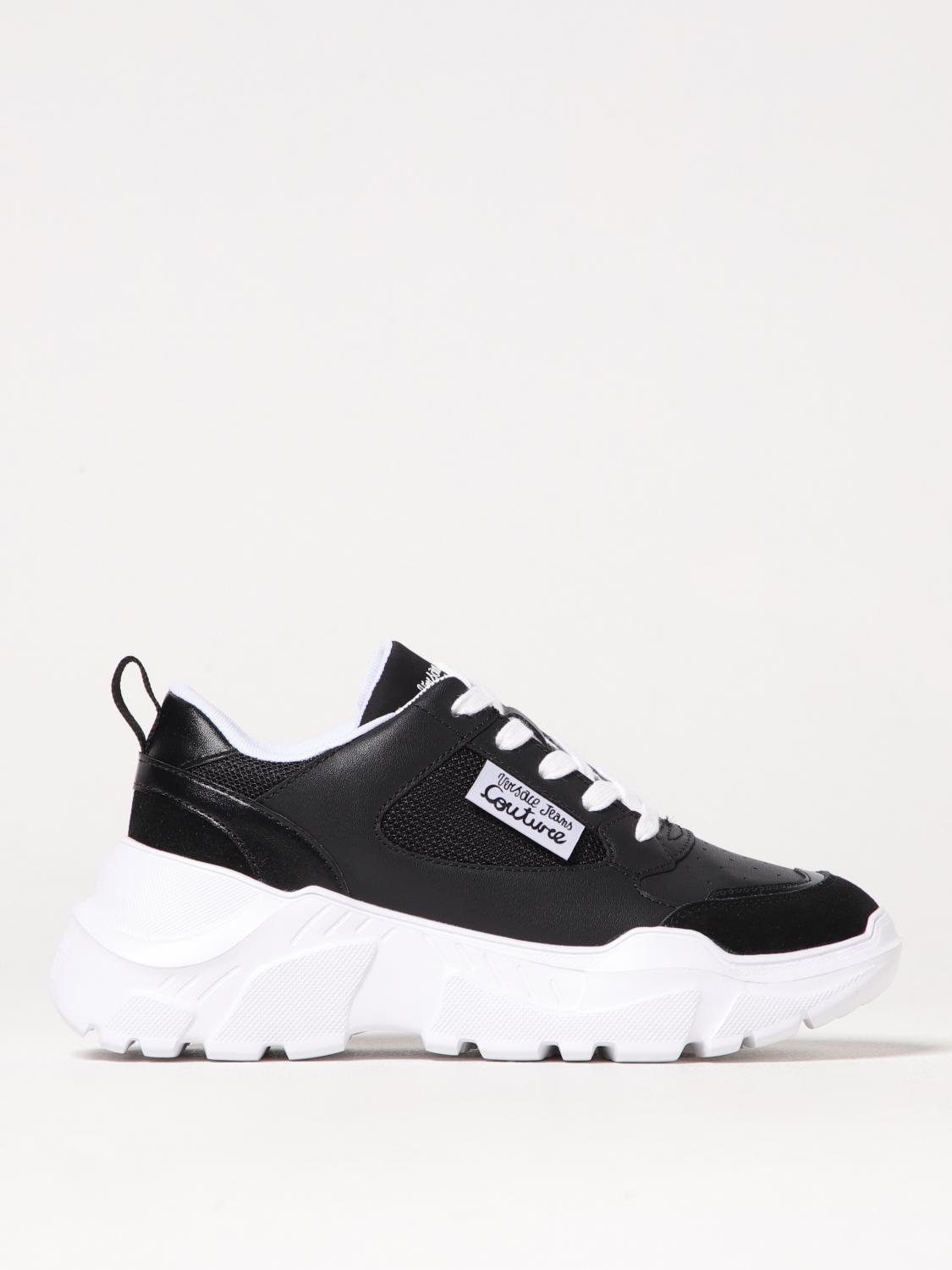 Versace Jeans Couture Black Speedtrack Sneakers In Black