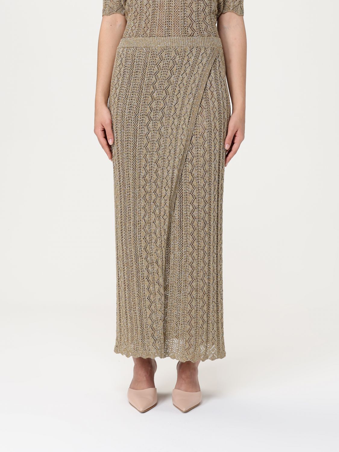 Shop Twinset Skirt Woman Color Gold