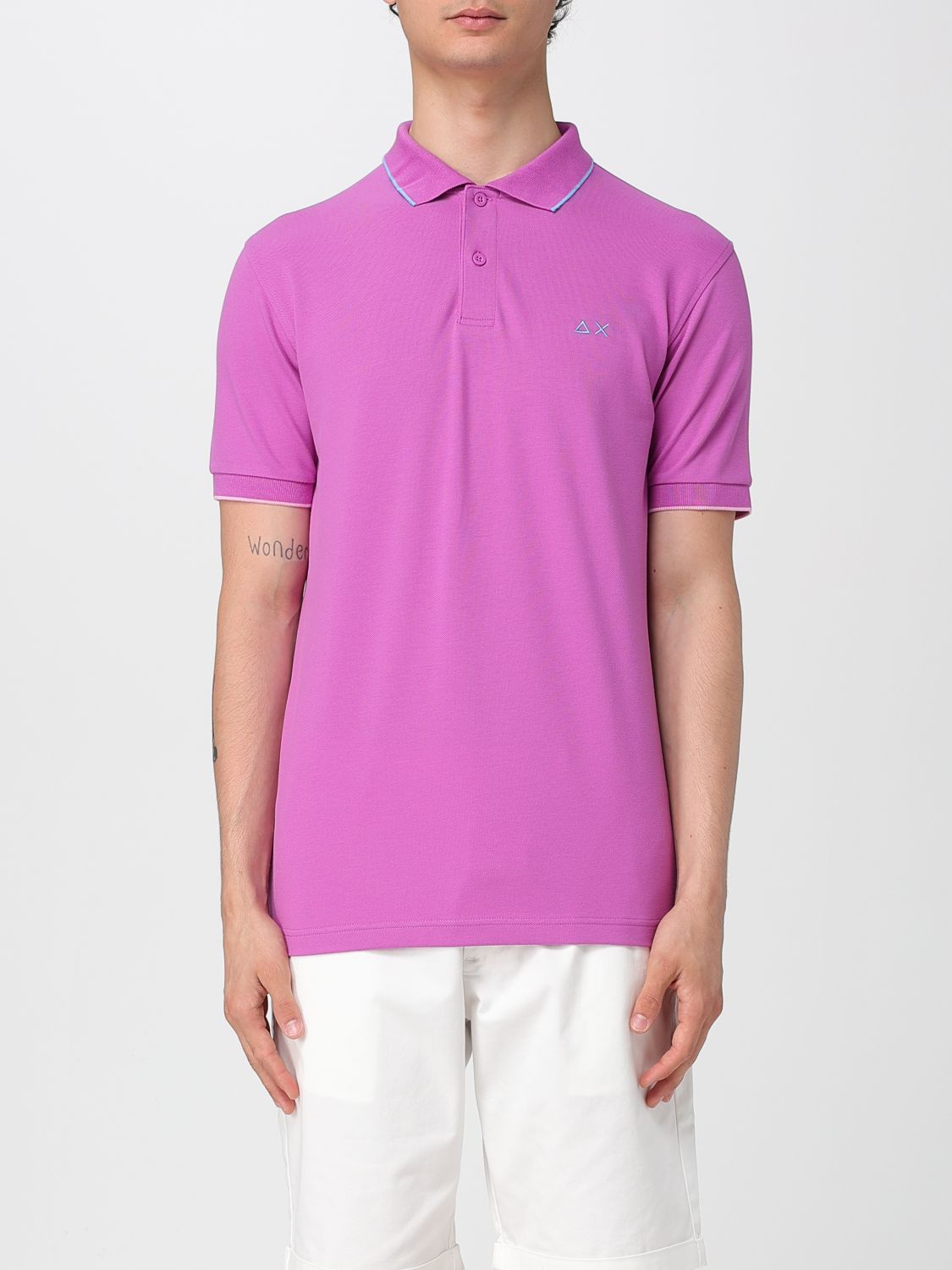 Sun68 Polo Shirt Men Color Ruby