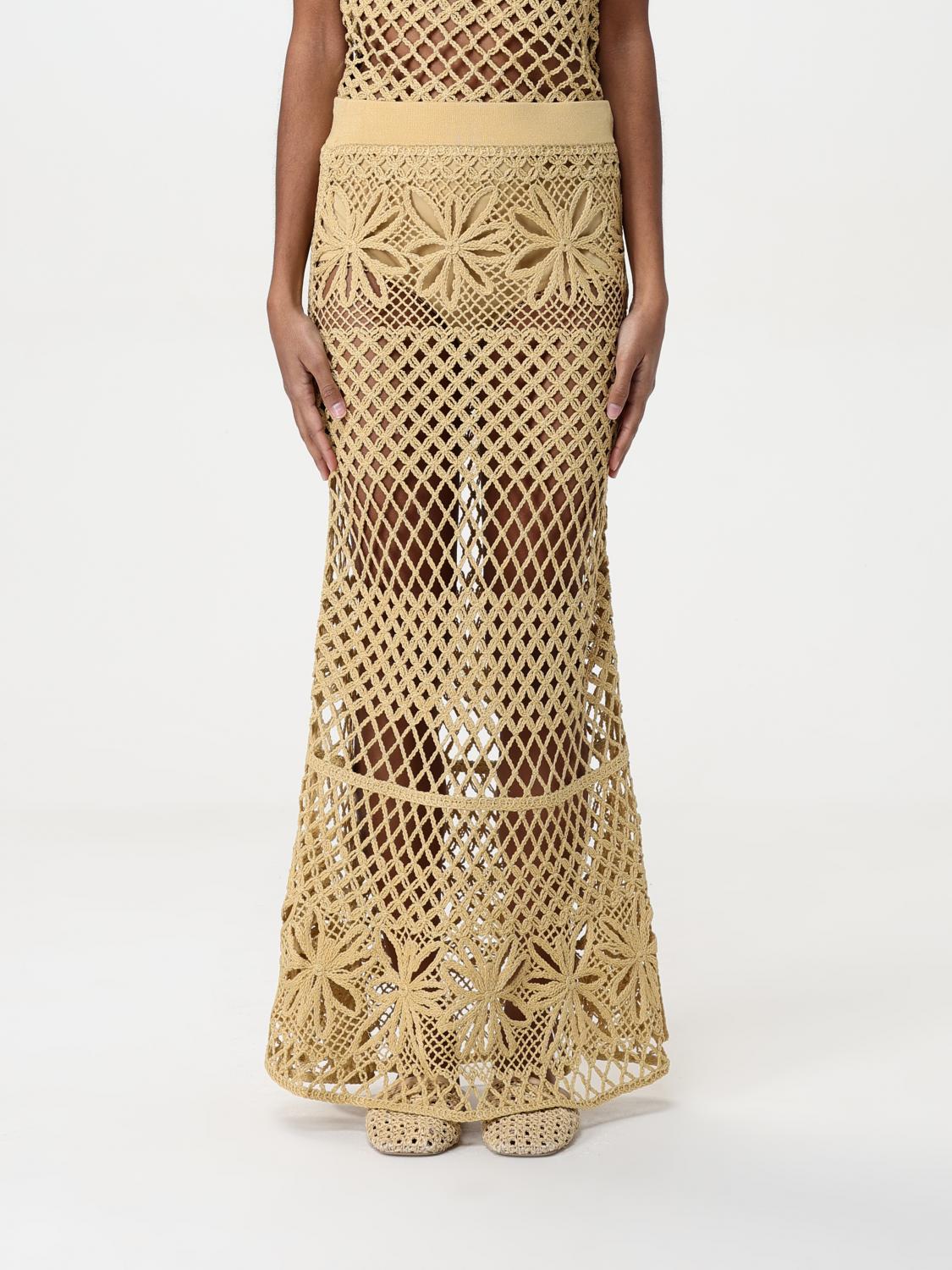 Pinko Yellow Crispo Skirt In Yellow