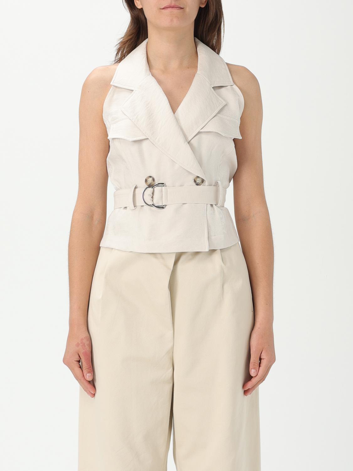Liu •jo Liu Jo Light Beige Double-breasted Gilet In White