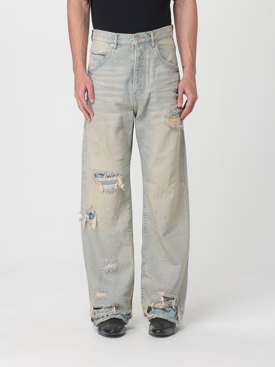 Purple P018 Verditer Destroyed Jeans Light Blue In Blue