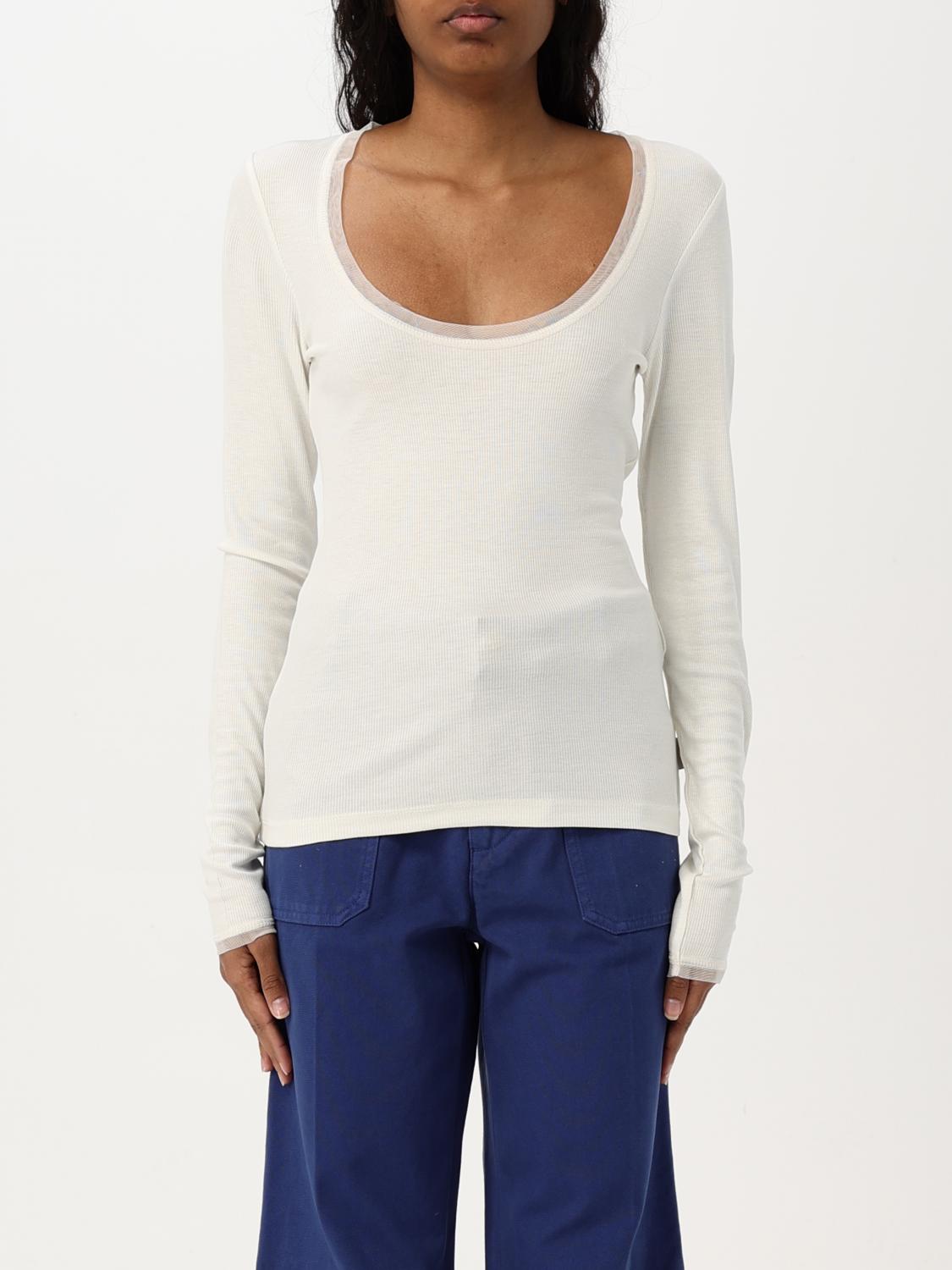 Remain Birger Christensen Remain Long Sleeve Jersey Top In White