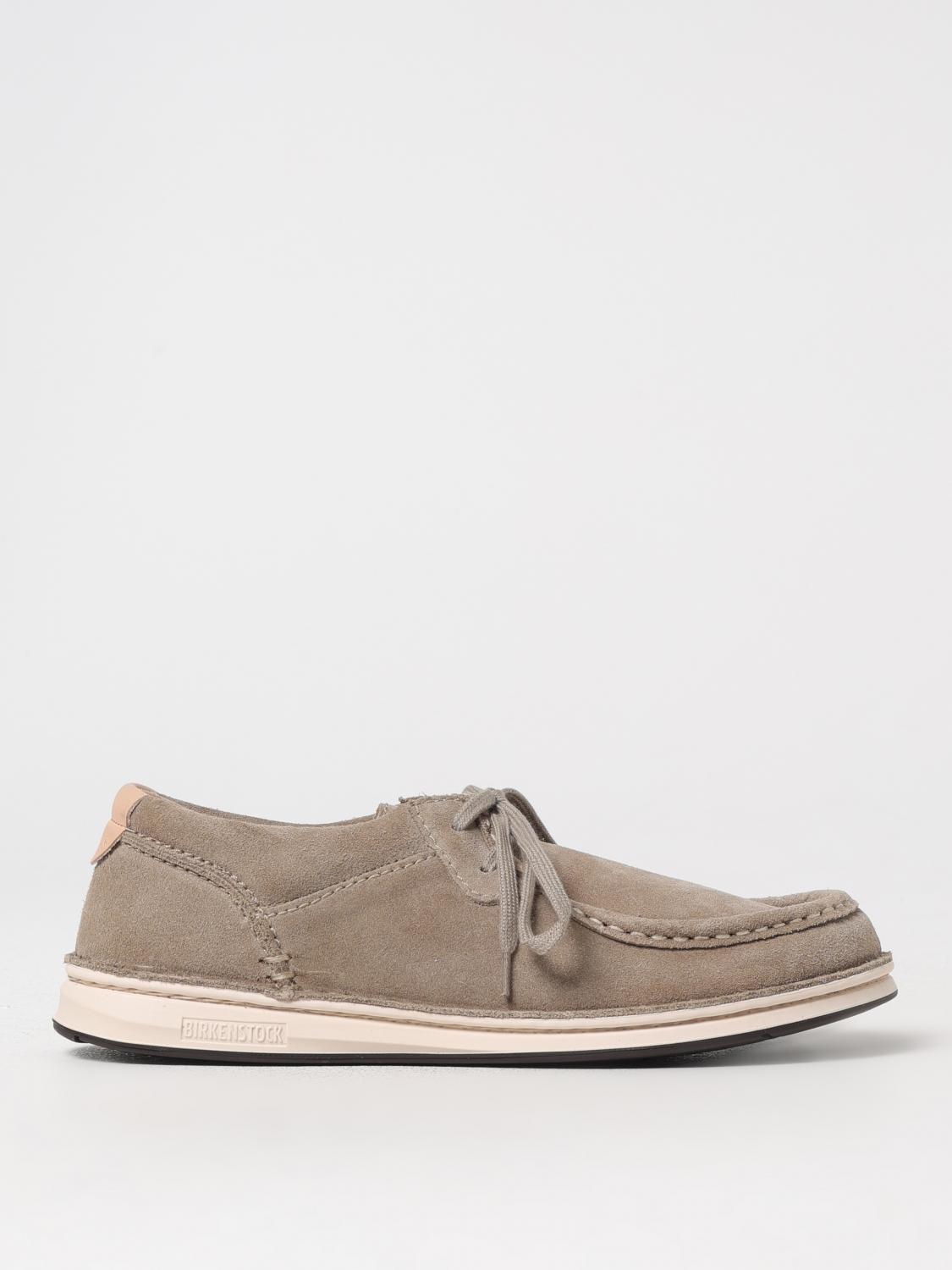 Birkenstock Gray Leather Oxfords And Derby In Beige