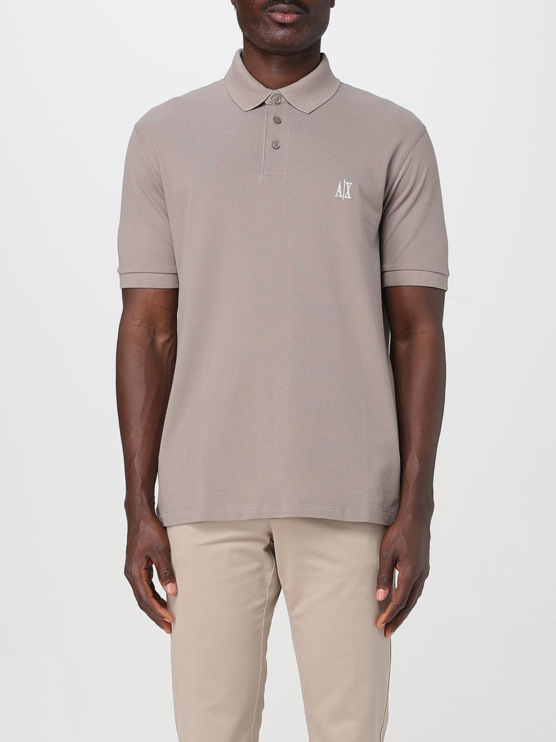 Armani Exchange Polo Shirt  Men Color Dove Grey In Neutral