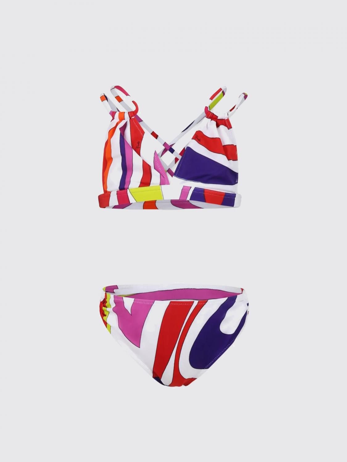 Pucci Swimsuit Kids Color Orange In Multi