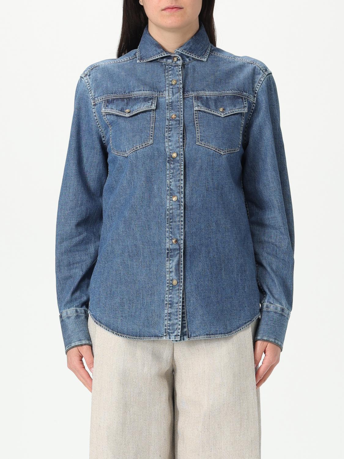 Brunello Cucinelli Top Woman Color Blue