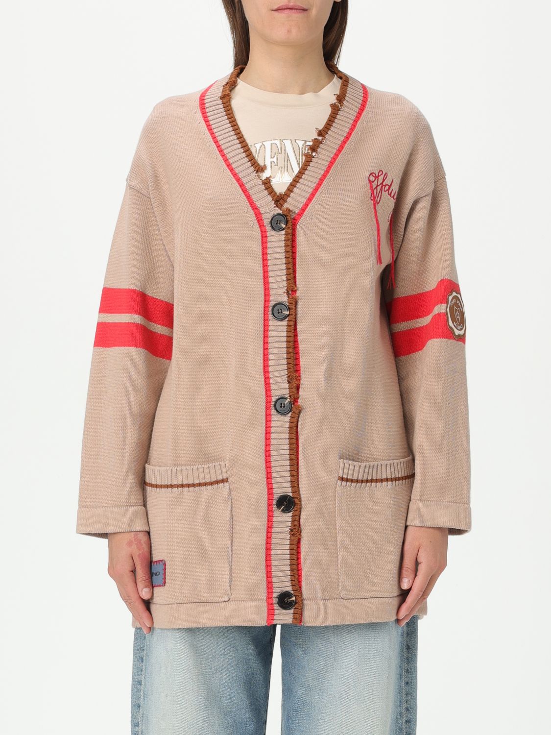 Pinko Cardigan Woman Color Beige In Beige