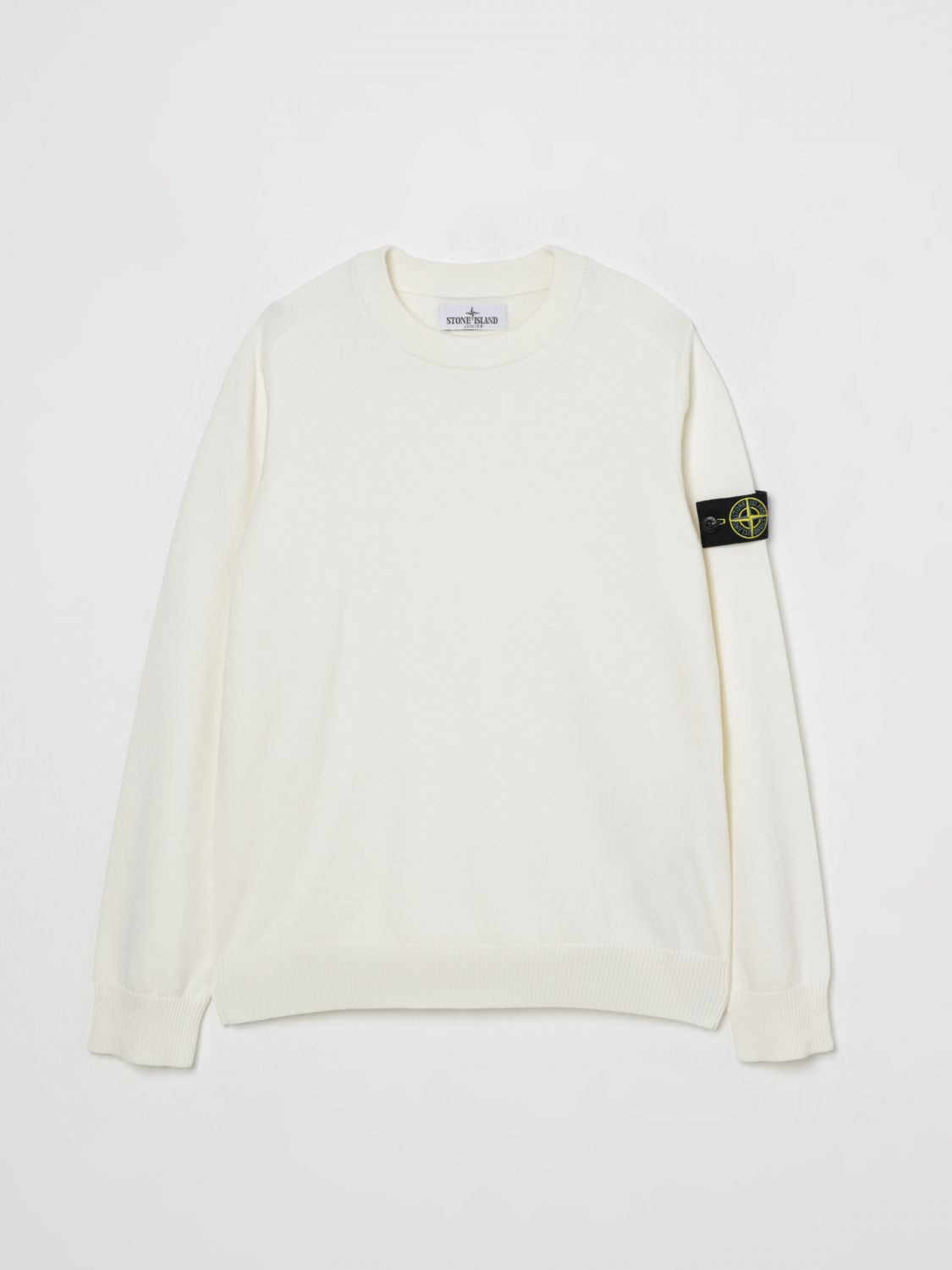Stone Island Sweater Junior Kids Color White In White