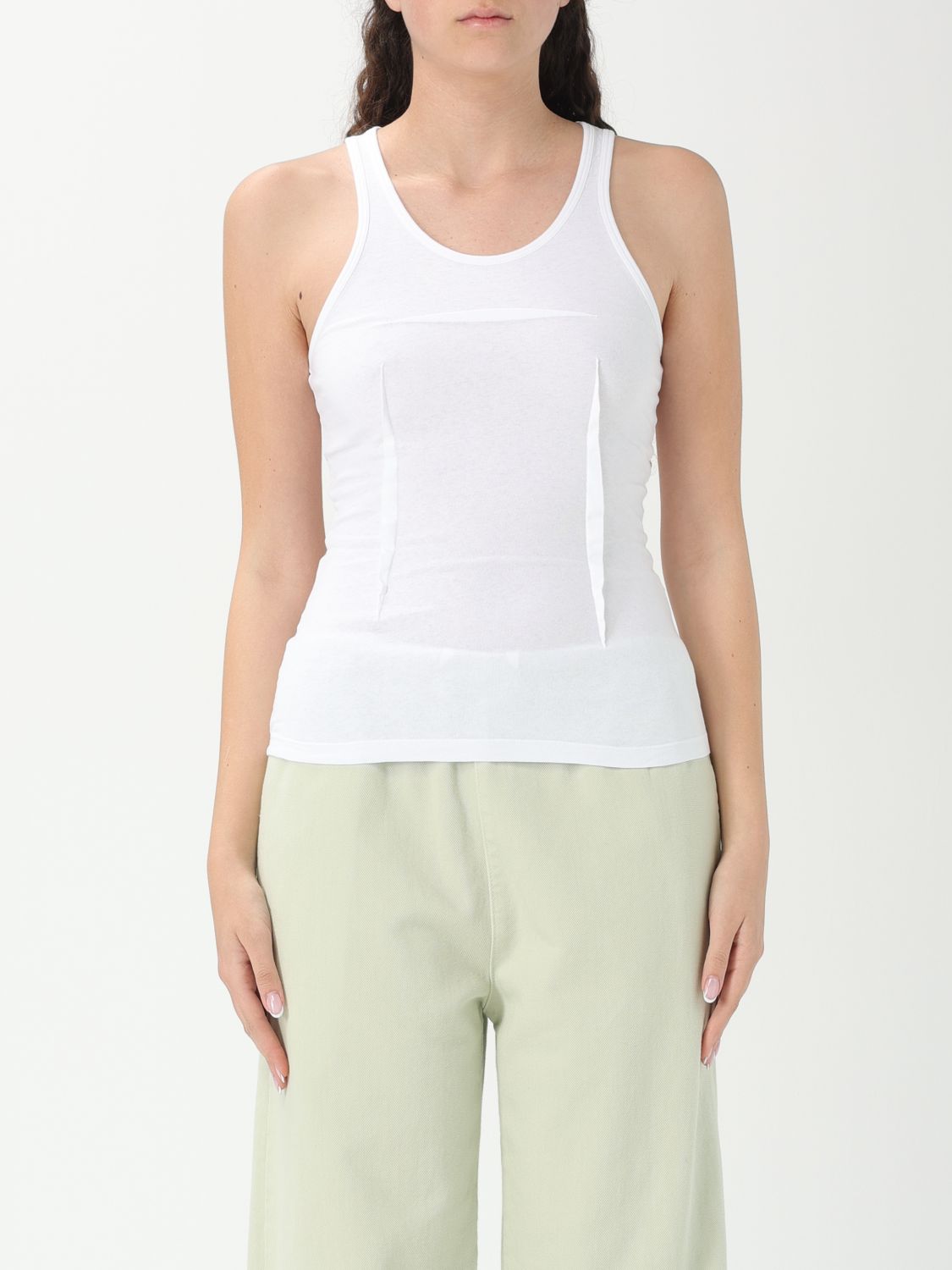 Mm6 Maison Margiela White Heavy Cotton Jersey Tank Top