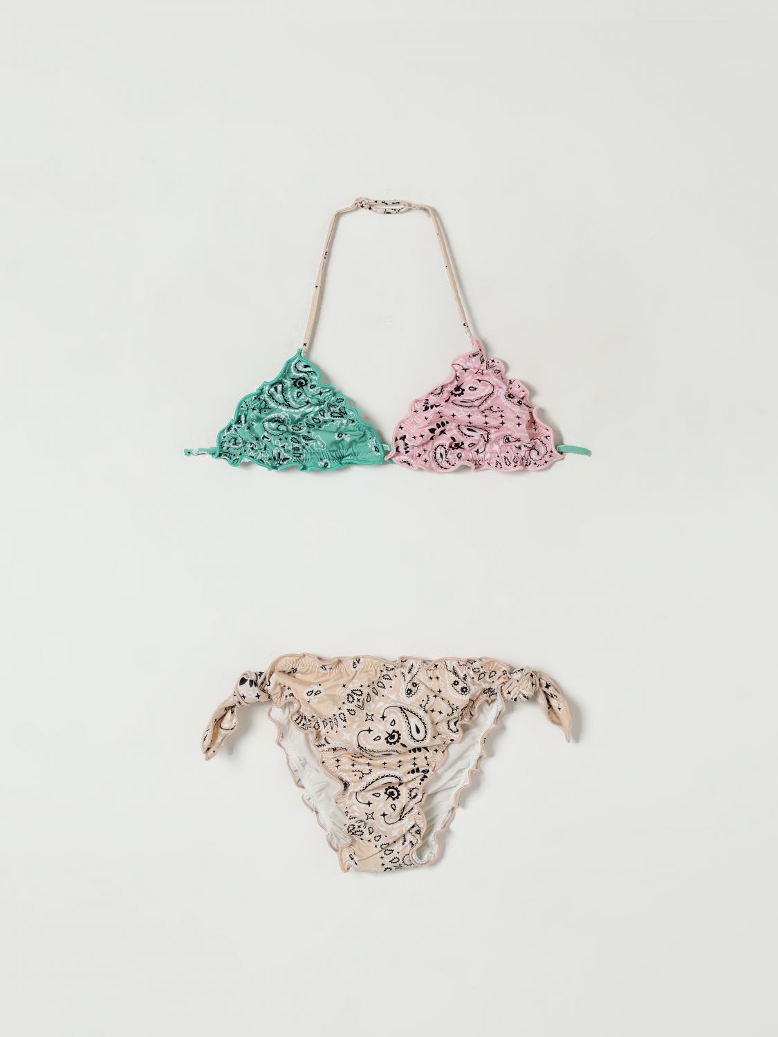 Mc2 Saint Barth Multicolor Bikini For Girl With Paisley Print