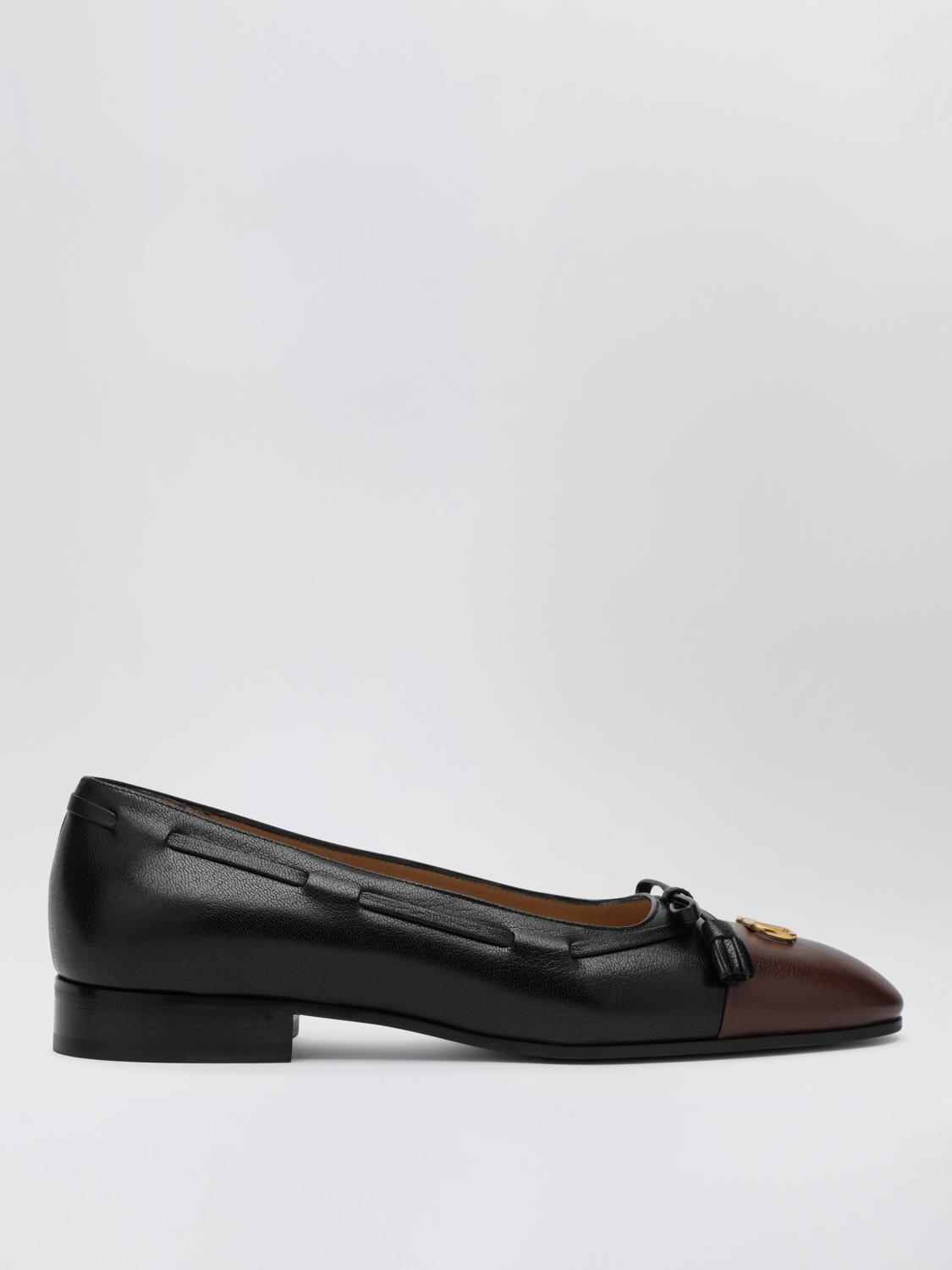 Valentino Garavani Valet Du Roi Kidskin Ballerina 25mm Woman Black/coffe 40.5 In Coffee