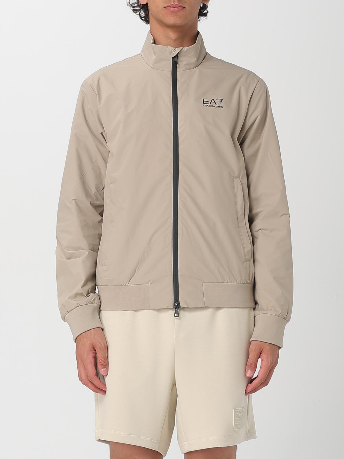 Ea7 Beige Polyamide Jacket In Multi