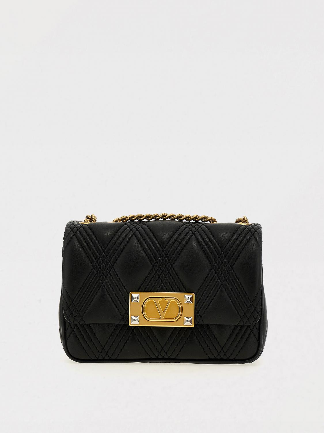 Valentino Quiltie 67 Leather Shoulder Bag In Black