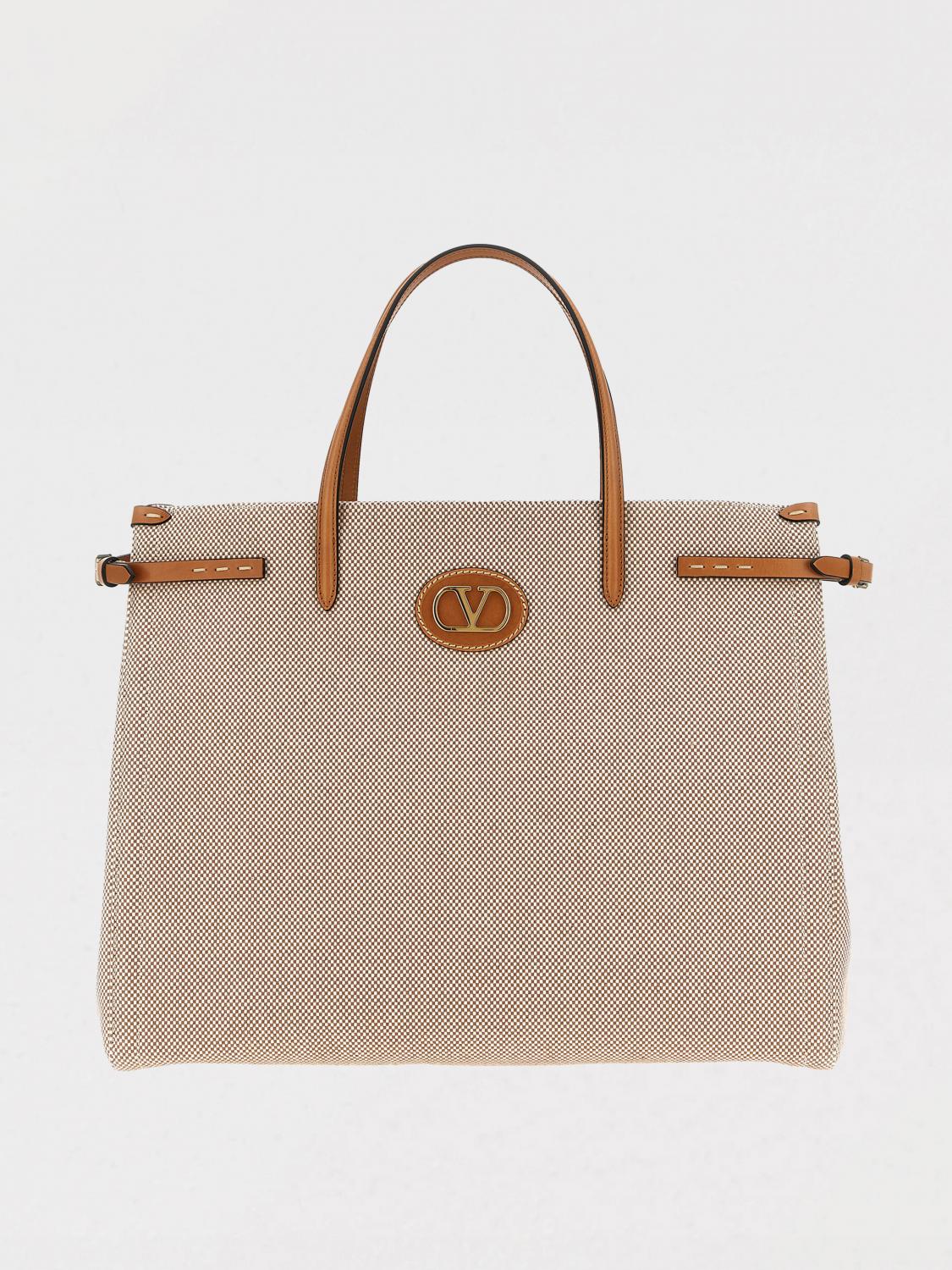 Valentino Antibes Big Shopping Bag With Adjustable Side Straps In Beige