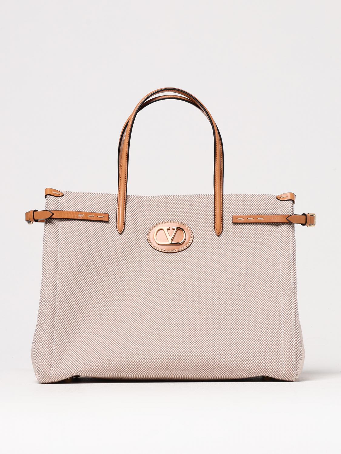 Valentino Antibes Big Shopping Bag With Adjustable Side Straps In Beige
