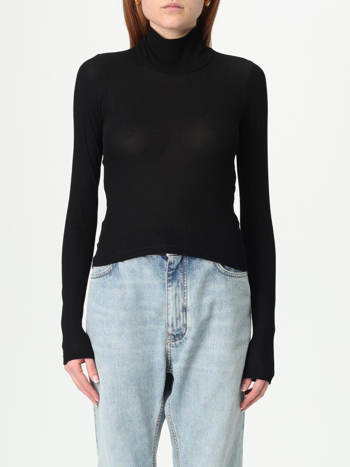 Balenciaga Ribbed Lace-up Back Turtleneck With Long Sleeves In Black