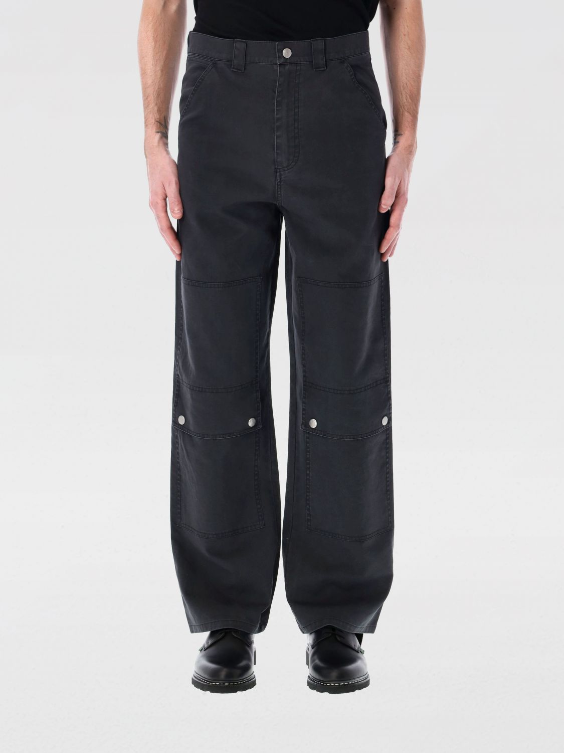 Oamc Knee-pockets Trousers In Black