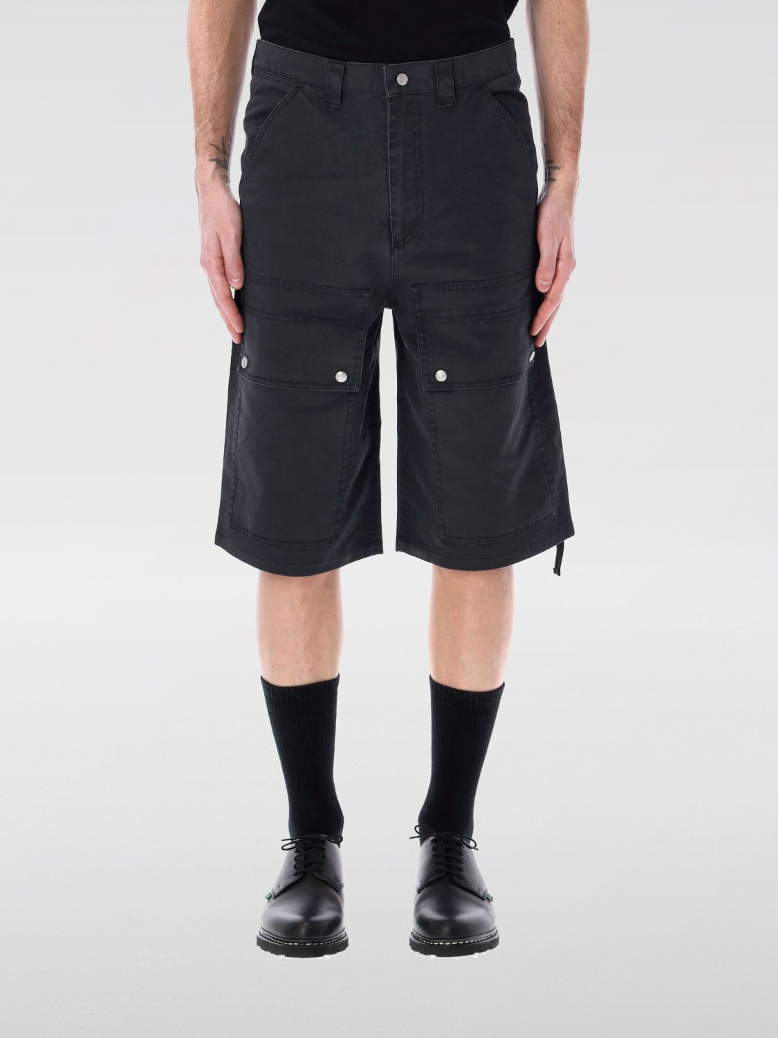Oamc Chino Cargo Shorts With Spacious Pockets In Black