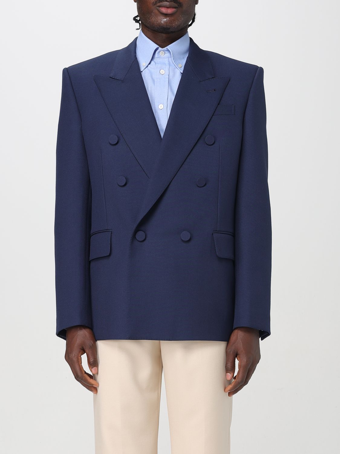 Shop Valentino Blazer Men Color Blue