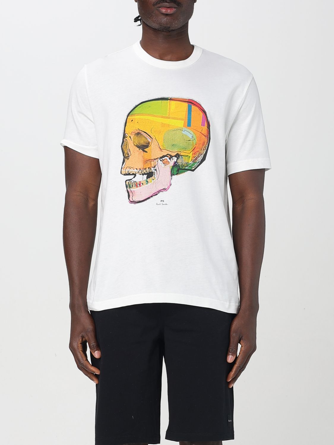 Paul Smith London Skull Sketch Cotton Graphic T-shirt In White