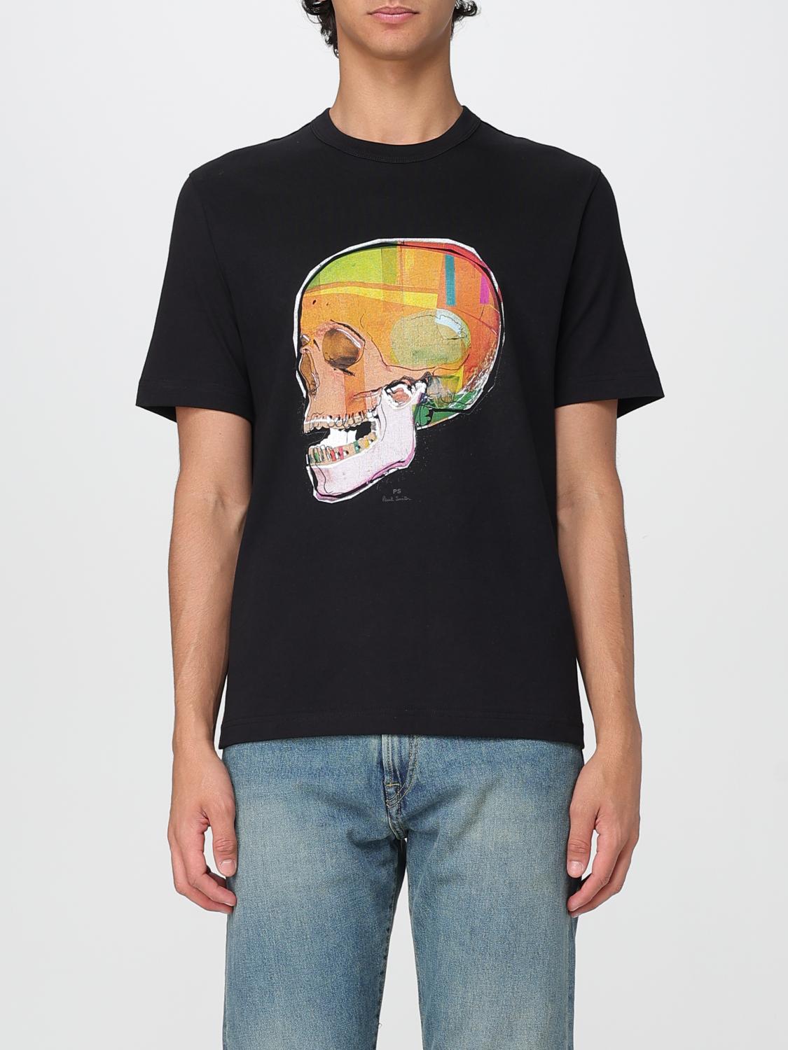 Paul Smith Crew Neck Cotton T-shirt With Skull Print