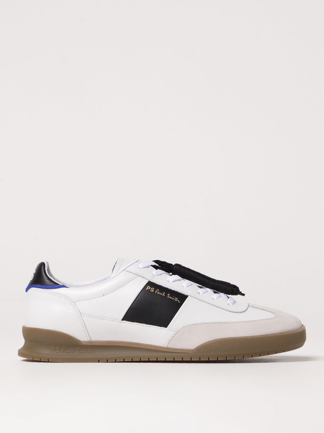 Paul Smith Panel Contrast Sneaker With Branded Heel In White