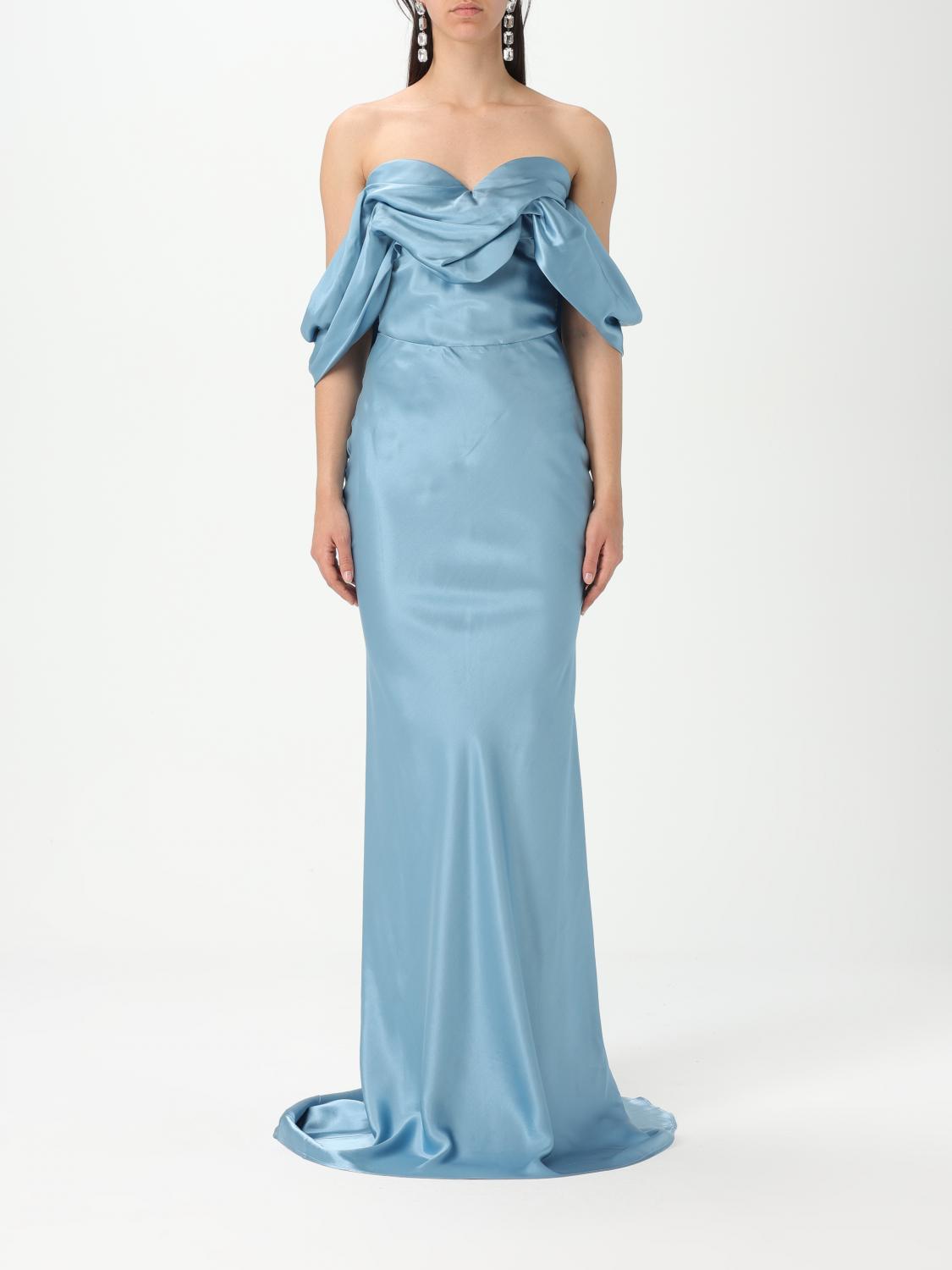 Giuseppe Di Morabito Silk Maxi Dress In Blue