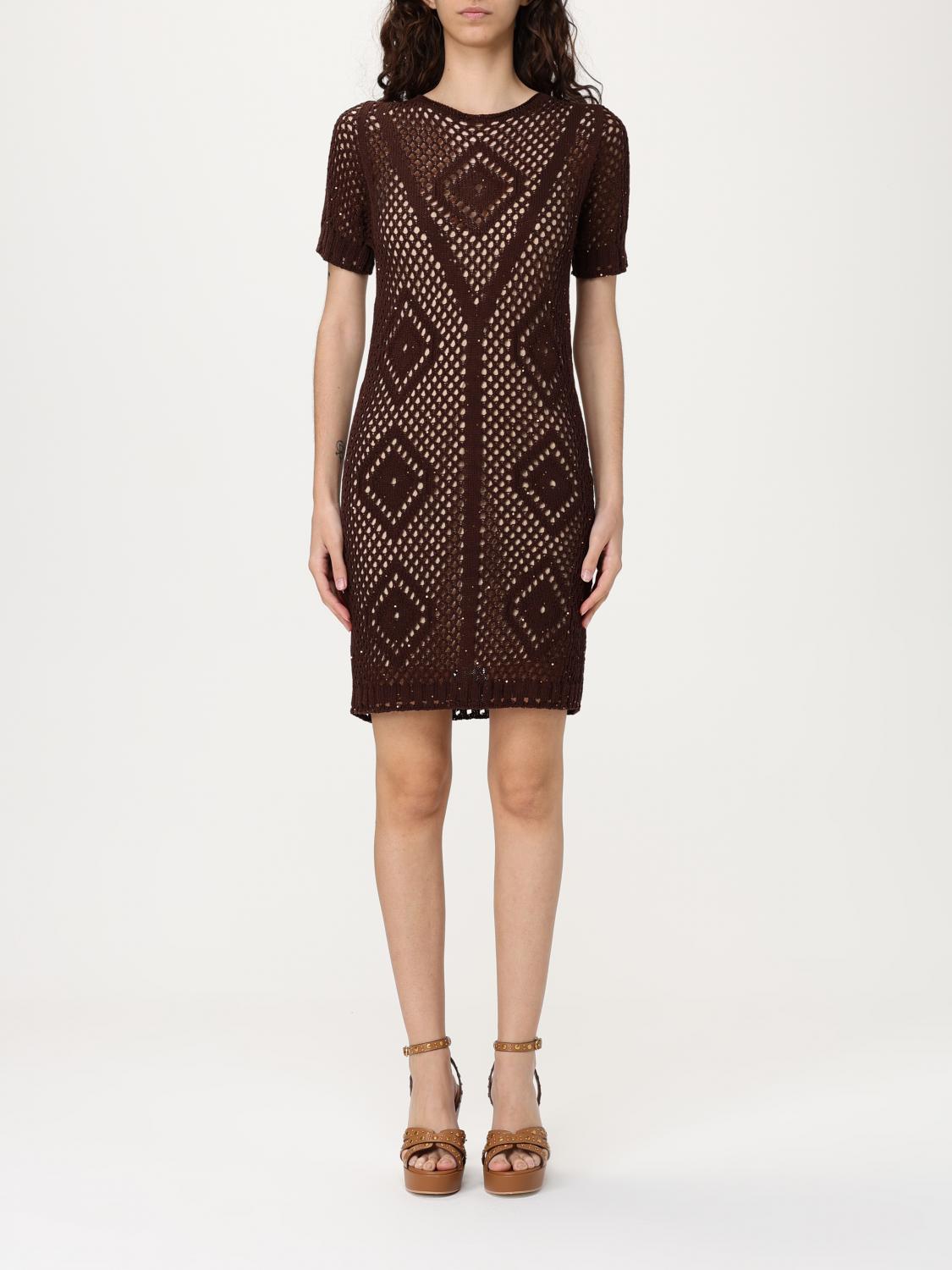 Twinset Robe Courte En Filet Avec Sequins