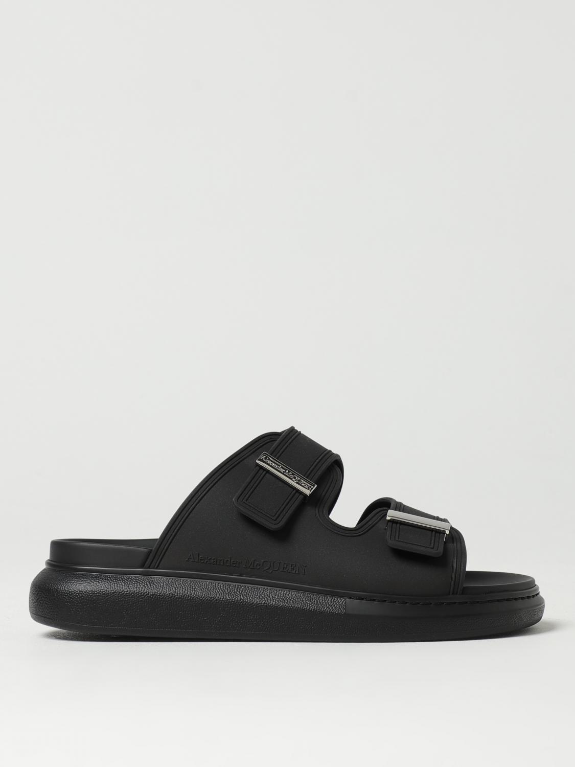 Alexander Mcqueen Alexander Mc Queen Hybrid Double Buckle Black Sandals In Black