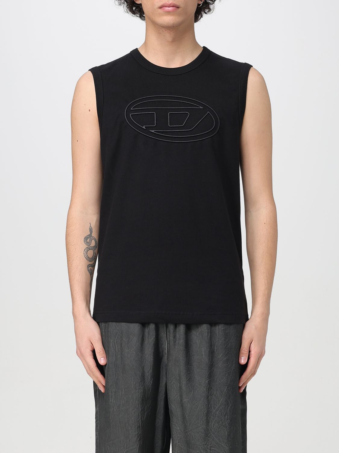 Diesel Man T-shirt Black Size L Cotton