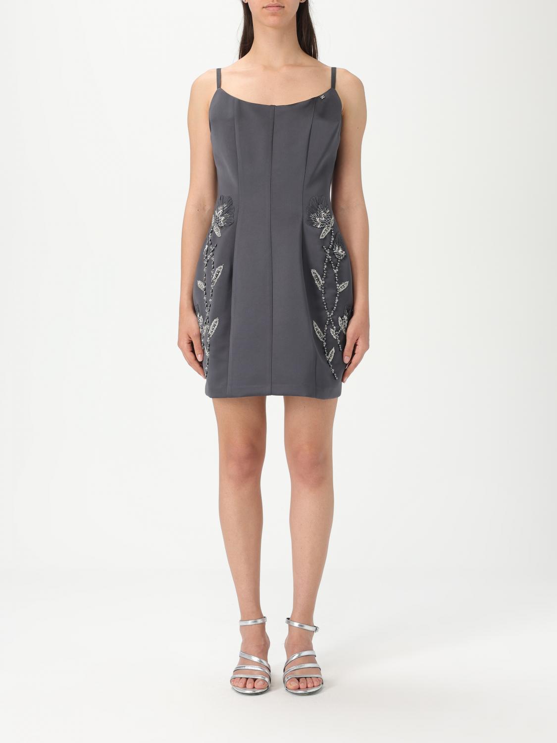Elisabetta Franchi Corset-style Mini Dress In Grey