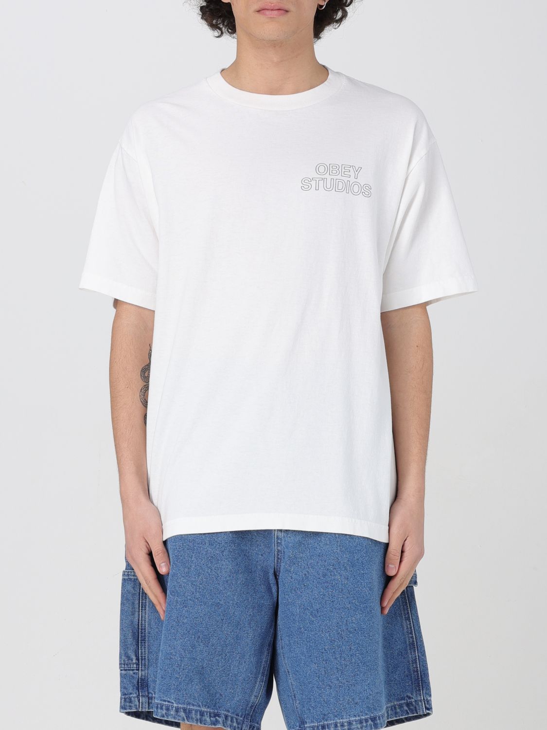 Obey T-shirt Men Color White In White