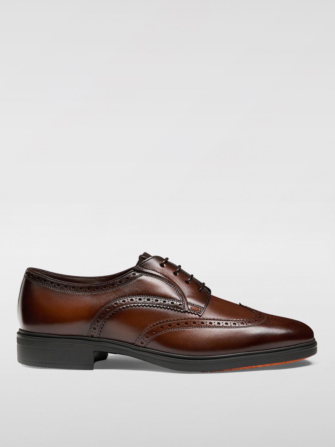 Santoni Brogue Shoes Men Color Brown In Brown