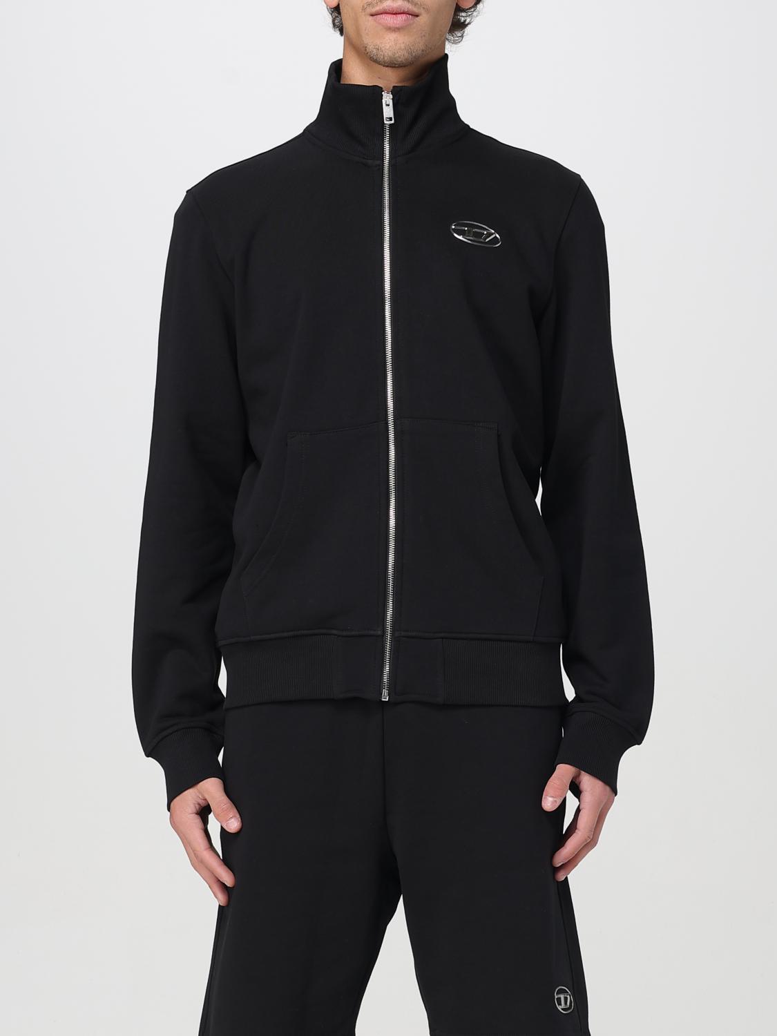 Diesel S-ginni Black Sweatshirt With High Neck And Logo Embroidery On The Front In Cotton Man In Black