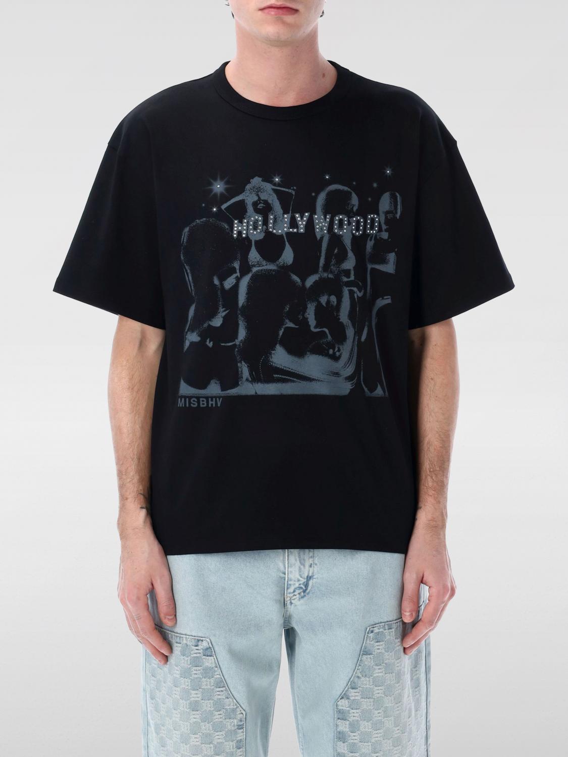 Shop Misbhv T-shirt Men Color Black