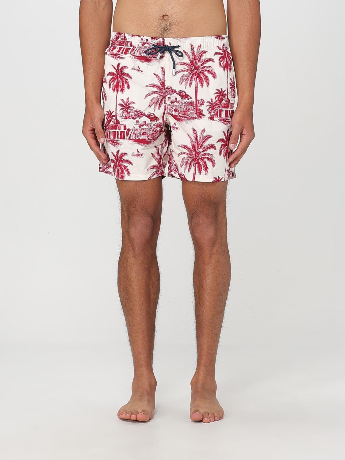 Mc2 Saint Barth 'gustavia' White And Red Swimsuit