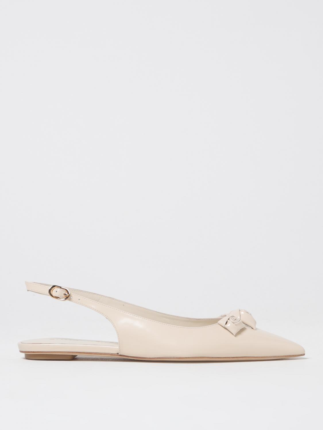 Stuart Weitzman Leather Flats In Cream