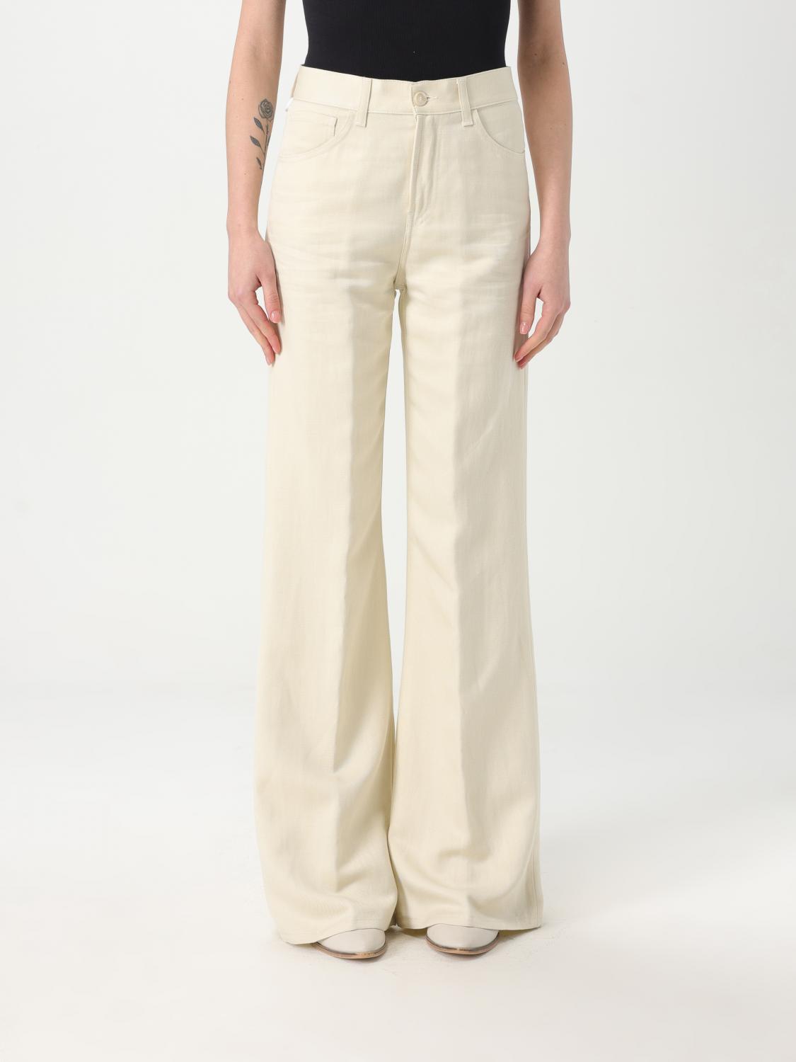 Dondup Woman Pants Cream Size 31 Cotton, Lyocell, Elastane In Milch