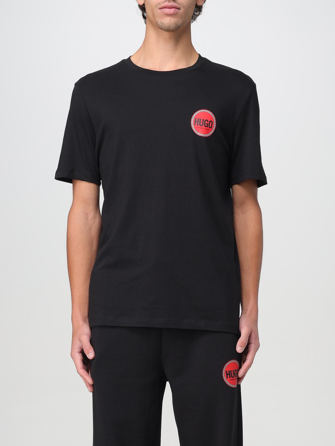 Hugo Boss Hugo Danetchorb Crew Neck T Shirt Black In Black