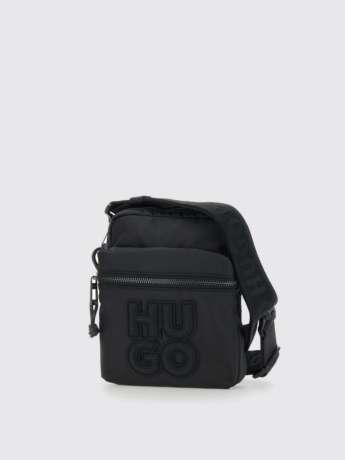 Hugo Boss Hugo Malick Black Recycled Shoulder Bag In Black