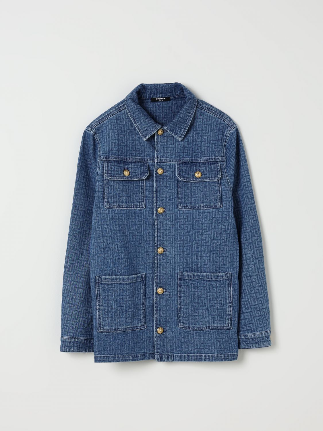 Balmain Jacket Kids Color Gnawed Blue In Blue