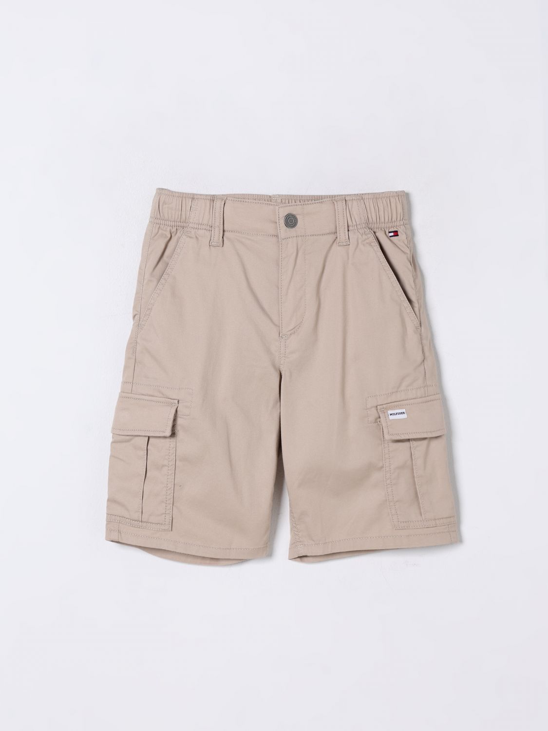 Shop Tommy Hilfiger Shorts Kids Color Beige